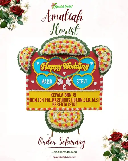 Papan Bunga Pernikahan Indrajaya